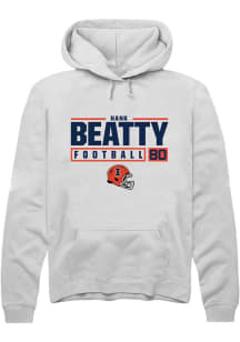 Hank Beatty Rally Mens White Illinois Fighting Illini NIL Stacked Box Hooded Sweatshirt