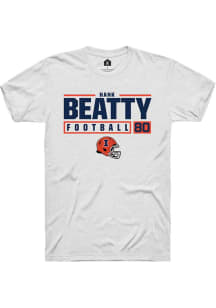 Hank Beatty White Illinois Fighting Illini NIL Stacked Box Short Sleeve T Shirt