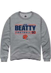 Hank Beatty Rally Mens Graphite Illinois Fighting Illini NIL Stacked Box Crew Sweatshirt
