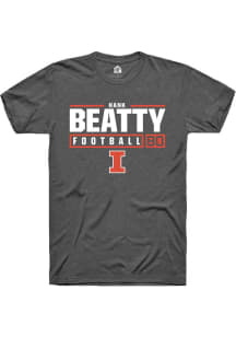 Hank Beatty Dark Grey Illinois Fighting Illini NIL Stacked Box Short Sleeve T Shirt