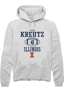 James Kreutz Rally Mens White Illinois Fighting Illini NIL Sport Icon Hooded Sweatshirt
