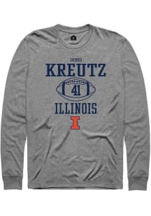James Kreutz Rally Mens Graphite Illinois Fighting Illini NIL Sport Icon Tee