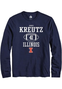 James Kreutz Rally Mens Navy Blue Illinois Fighting Illini NIL Sport Icon Tee