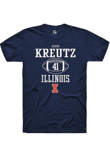 James Kreutz Navy Blue Illinois Fighting Illini NIL Sport Icon Short Sleeve T Shirt