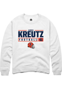 James Kreutz Rally Mens White Illinois Fighting Illini NIL Stacked Box Crew Sweatshirt
