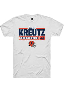 James Kreutz White Illinois Fighting Illini NIL Stacked Box Short Sleeve T Shirt