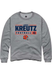 James Kreutz Rally Mens Graphite Illinois Fighting Illini NIL Stacked Box Crew Sweatshirt
