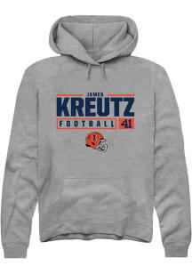 James Kreutz Rally Mens Graphite Illinois Fighting Illini NIL Stacked Box Hooded Sweatshirt
