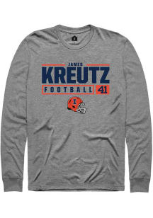 James Kreutz Rally Mens Graphite Illinois Fighting Illini NIL Stacked Box Tee