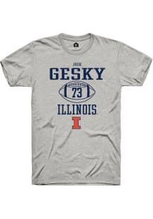 Josh Gesky Ash Illinois Fighting Illini NIL Sport Icon Short Sleeve T Shirt