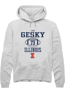 Josh Gesky Rally Mens White Illinois Fighting Illini NIL Sport Icon Hooded Sweatshirt