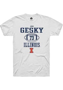 Josh Gesky White Illinois Fighting Illini NIL Sport Icon Short Sleeve T Shirt