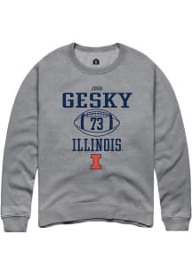 Josh Gesky Rally Mens Graphite Illinois Fighting Illini NIL Sport Icon Crew Sweatshirt