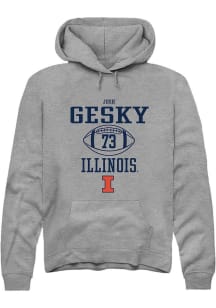 Josh Gesky Rally Mens Graphite Illinois Fighting Illini NIL Sport Icon Hooded Sweatshirt
