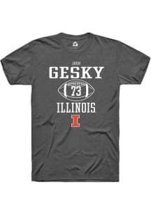 Josh Gesky Dark Grey Illinois Fighting Illini NIL Sport Icon Short Sleeve T Shirt