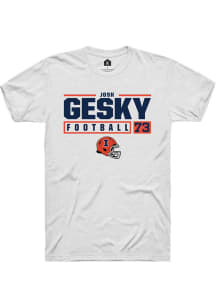 Josh Gesky White Illinois Fighting Illini NIL Stacked Box Short Sleeve T Shirt
