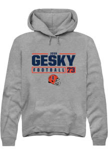 Josh Gesky Rally Mens Graphite Illinois Fighting Illini NIL Stacked Box Hooded Sweatshirt
