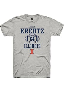 Joshua Kreutz Ash Illinois Fighting Illini NIL Sport Icon Short Sleeve T Shirt