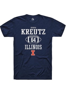 Joshua Kreutz Navy Blue Illinois Fighting Illini NIL Sport Icon Short Sleeve T Shirt