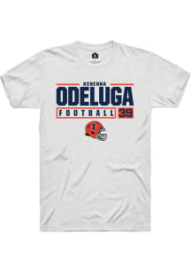 Kenenna Odeluga White Illinois Fighting Illini NIL Stacked Box Short Sleeve T Shirt