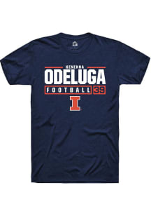 Kenenna Odeluga Navy Blue Illinois Fighting Illini NIL Stacked Box Short Sleeve T Shirt
