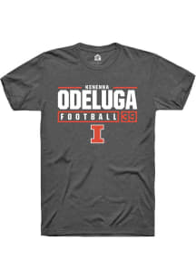 Kenenna Odeluga Dark Grey Illinois Fighting Illini NIL Stacked Box Short Sleeve T Shirt