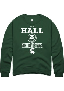 Malik Hall  Rally Michigan State Spartans Mens Green NIL Sport Icon Long Sleeve Crew Sweatshirt