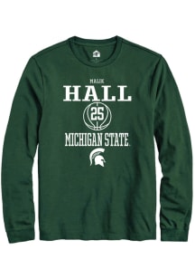 Malik Hall  Michigan State Spartans Green Rally NIL Sport Icon Long Sleeve T Shirt