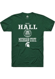 Malik Hall  Michigan State Spartans Green Rally NIL Sport Icon Short Sleeve T Shirt