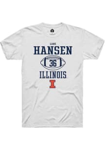 Lane Hansen White Illinois Fighting Illini NIL Sport Icon Short Sleeve T Shirt
