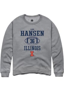 Lane Hansen Rally Mens Graphite Illinois Fighting Illini NIL Sport Icon Crew Sweatshirt