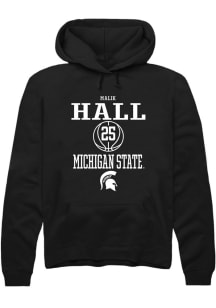 Malik Hall  Rally Michigan State Spartans Mens Black NIL Sport Icon Long Sleeve Hoodie