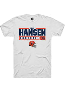 Lane Hansen White Illinois Fighting Illini NIL Stacked Box Short Sleeve T Shirt