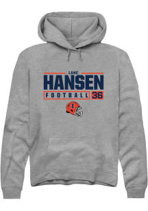 Lane Hansen Rally Mens Graphite Illinois Fighting Illini NIL Stacked Box Hooded Sweatshirt