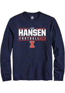 Lane Hansen Rally Mens Navy Blue Illinois Fighting Illini NIL Stacked Box Tee