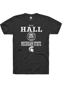 Malik Hall  Michigan State Spartans Black Rally NIL Sport Icon Short Sleeve T Shirt