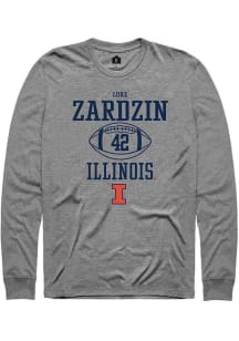 Luke Zardzin Rally Mens Graphite Illinois Fighting Illini NIL Sport Icon Tee
