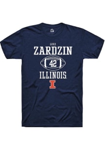 Luke Zardzin Navy Blue Illinois Fighting Illini NIL Sport Icon Short Sleeve T Shirt