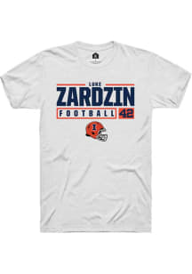 Luke Zardzin White Illinois Fighting Illini NIL Stacked Box Short Sleeve T Shirt