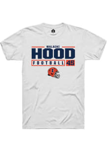 Malachi Hood White Illinois Fighting Illini NIL Stacked Box Short Sleeve T Shirt