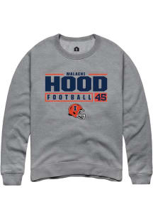 Malachi Hood Rally Mens Graphite Illinois Fighting Illini NIL Stacked Box Crew Sweatshirt