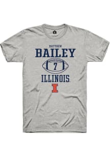 Matthew Bailey Ash Illinois Fighting Illini NIL Sport Icon Short Sleeve T Shirt