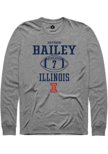 Matthew Bailey Rally Mens Graphite Illinois Fighting Illini NIL Sport Icon Tee