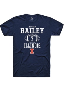 Matthew Bailey Navy Blue Illinois Fighting Illini NIL Sport Icon Short Sleeve T Shirt