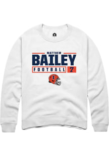 Matthew Bailey Rally Mens White Illinois Fighting Illini NIL Stacked Box Crew Sweatshirt