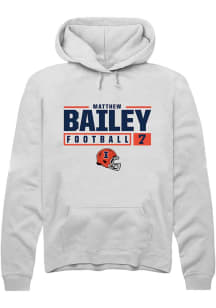 Matthew Bailey Rally Mens White Illinois Fighting Illini NIL Stacked Box Hooded Sweatshirt