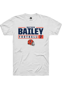 Matthew Bailey White Illinois Fighting Illini NIL Stacked Box Short Sleeve T Shirt