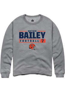 Matthew Bailey Rally Mens Graphite Illinois Fighting Illini NIL Stacked Box Crew Sweatshirt