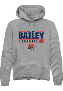 Matthew Bailey Rally Mens Graphite Illinois Fighting Illini NIL Stacked Box Hooded Sweatshirt