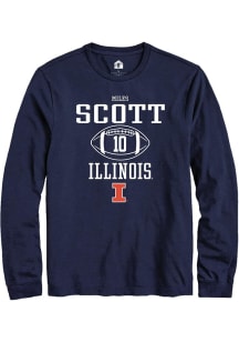 Miles Scott Rally Mens Navy Blue Illinois Fighting Illini NIL Sport Icon Tee